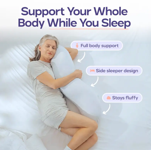 Mellow Sleep | BodyAlign Full Body Pillow – Deep Sleep Ergonomic Support for Back, Hips & Belly | Cooling Comfort for Pregnancy, Maternity & Pain Relief