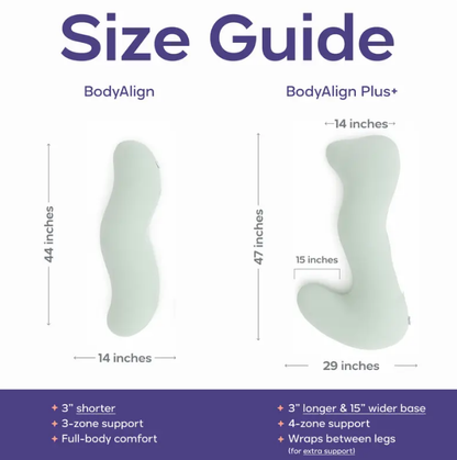 Mellow Sleep | BodyAlign Full Body Pillow – Deep Sleep Ergonomic Support for Back, Hips & Belly | Cooling Comfort for Pregnancy, Maternity & Pain Relief